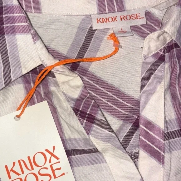 Knox Rose Plaid Shirt in Purple and White - Picture 2 of 3